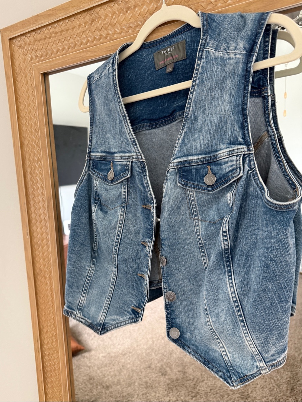 Torrid Denim Jean Vest Size 1 Adjustable Back NWOT